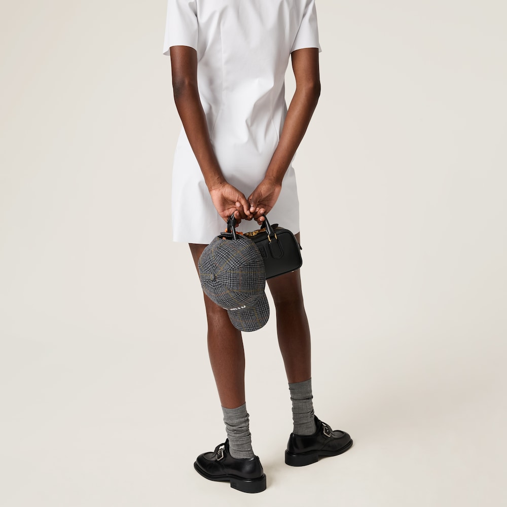 Poplin and jersey mini-dress
