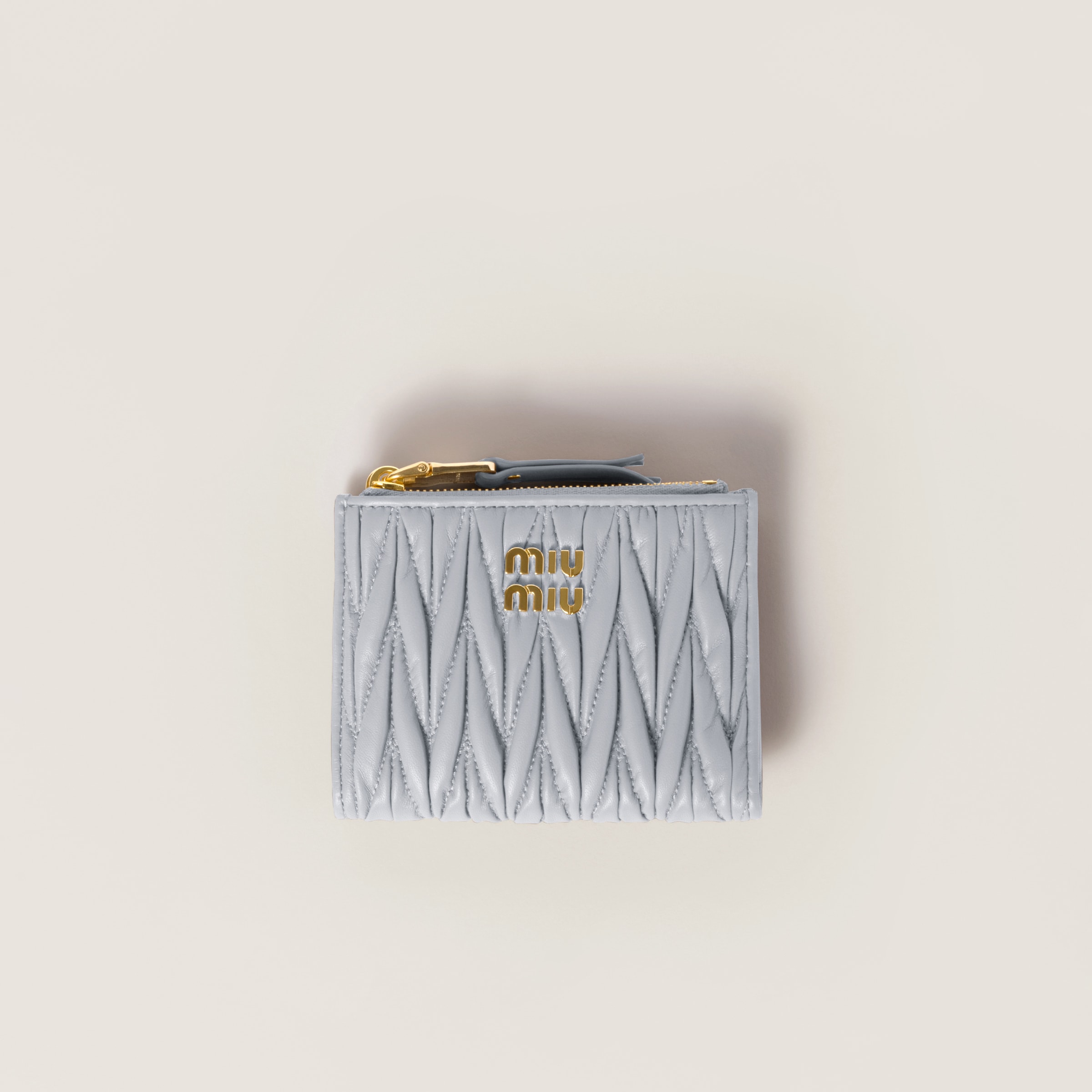 Matelassé nappa leather small wallet