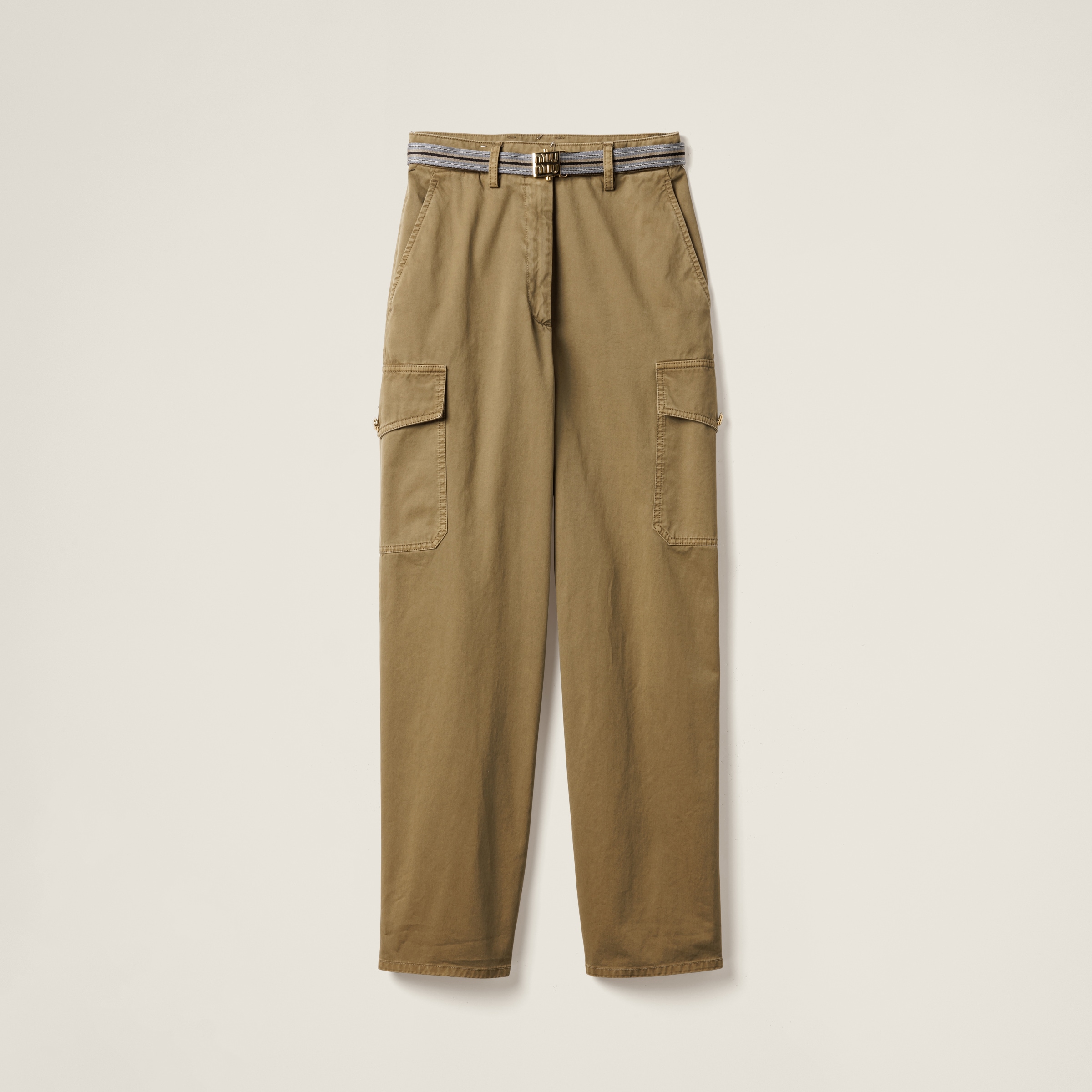 Garment-dyed cotton satin pants