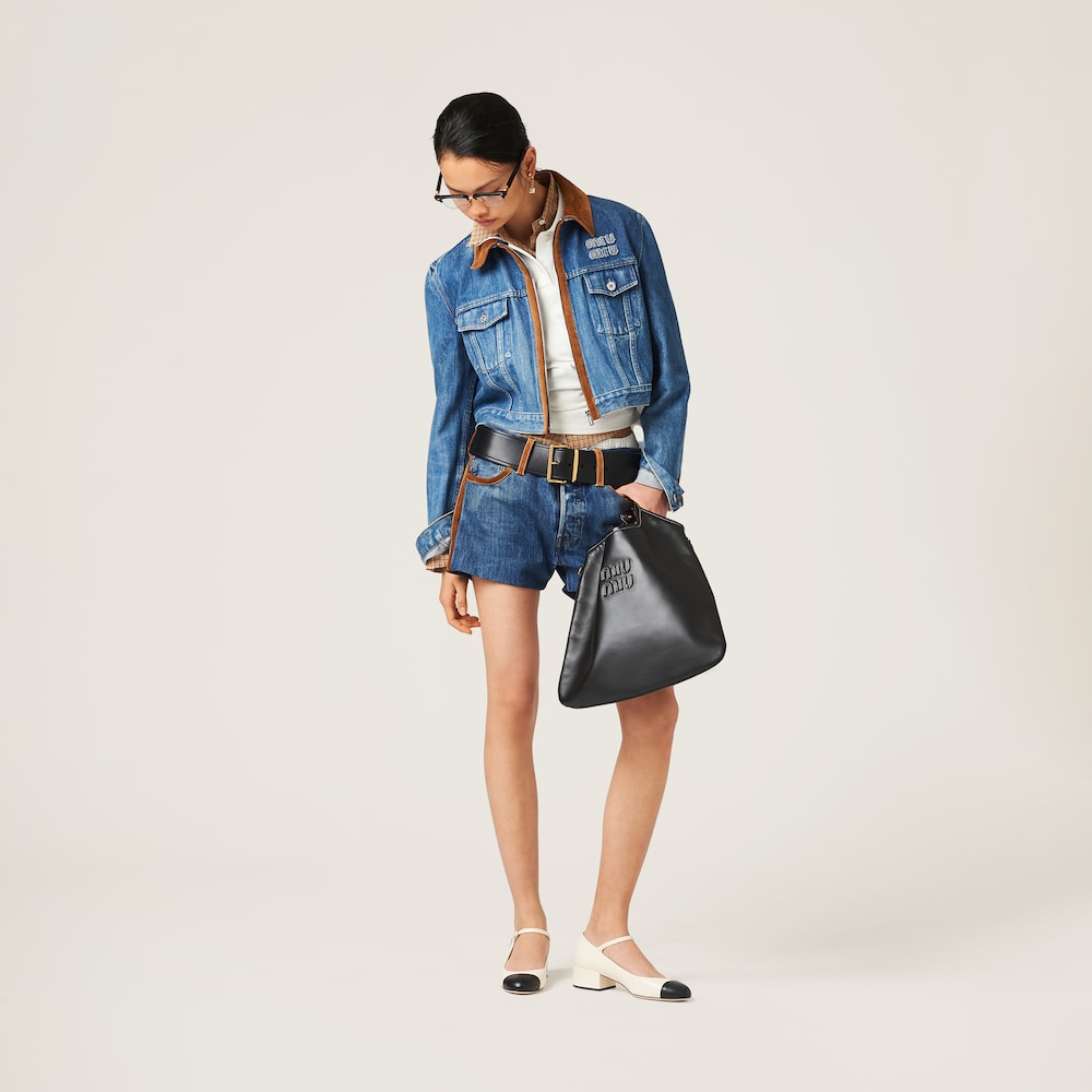 Denim blouson jacket