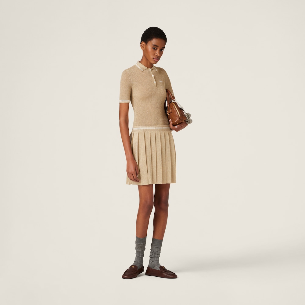 Lamé polo shirt