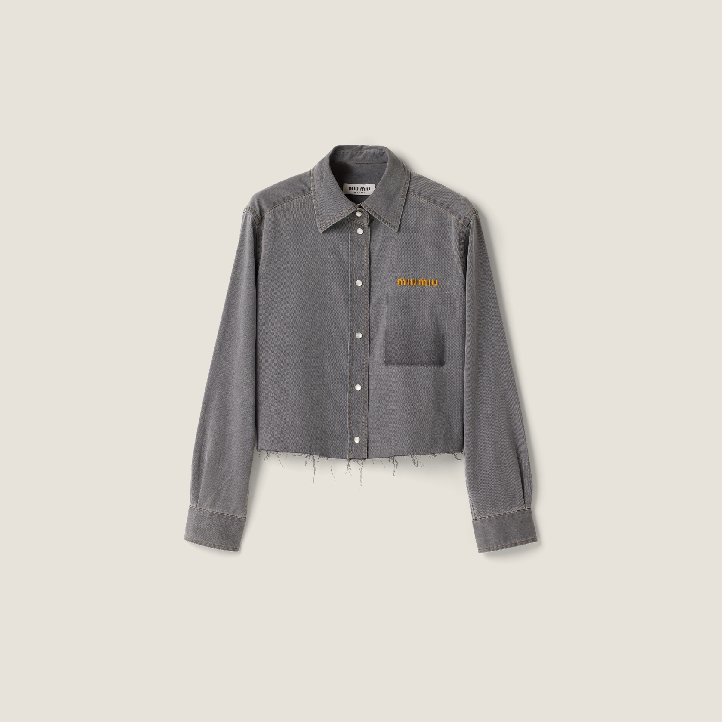 Cropped chambray shirt