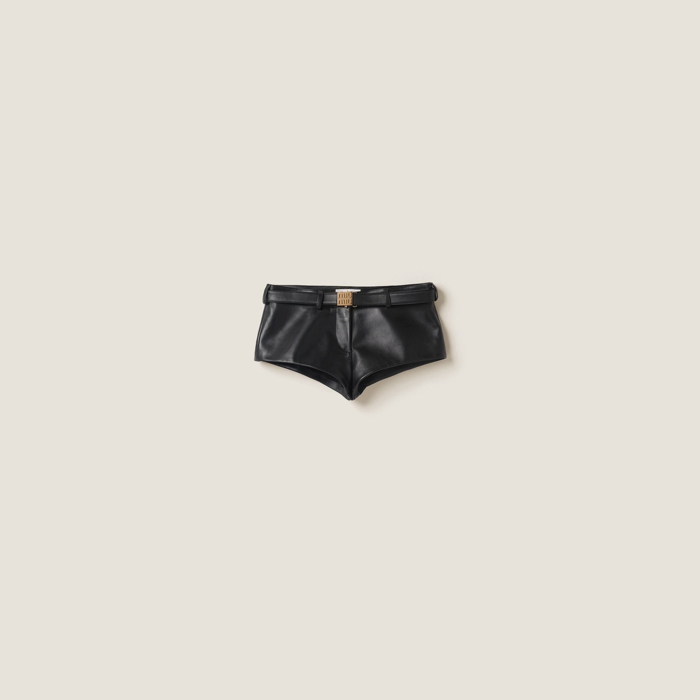 Nappa leather shorts