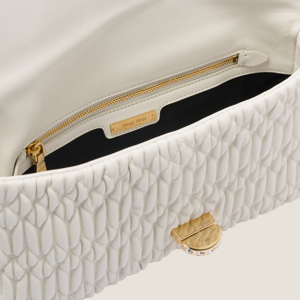 Miu Miu Iconic Crystal Cloqué Nappa leather bag