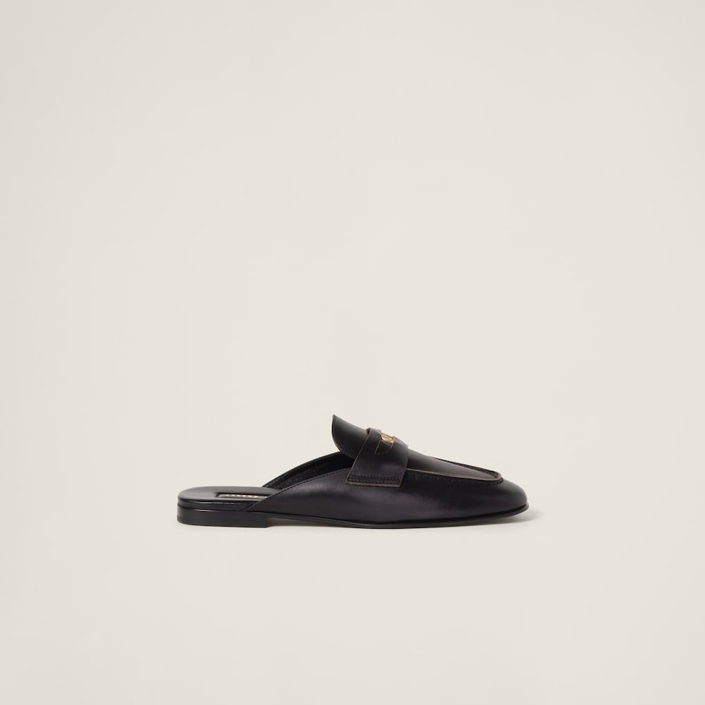 Bleached leather loafers