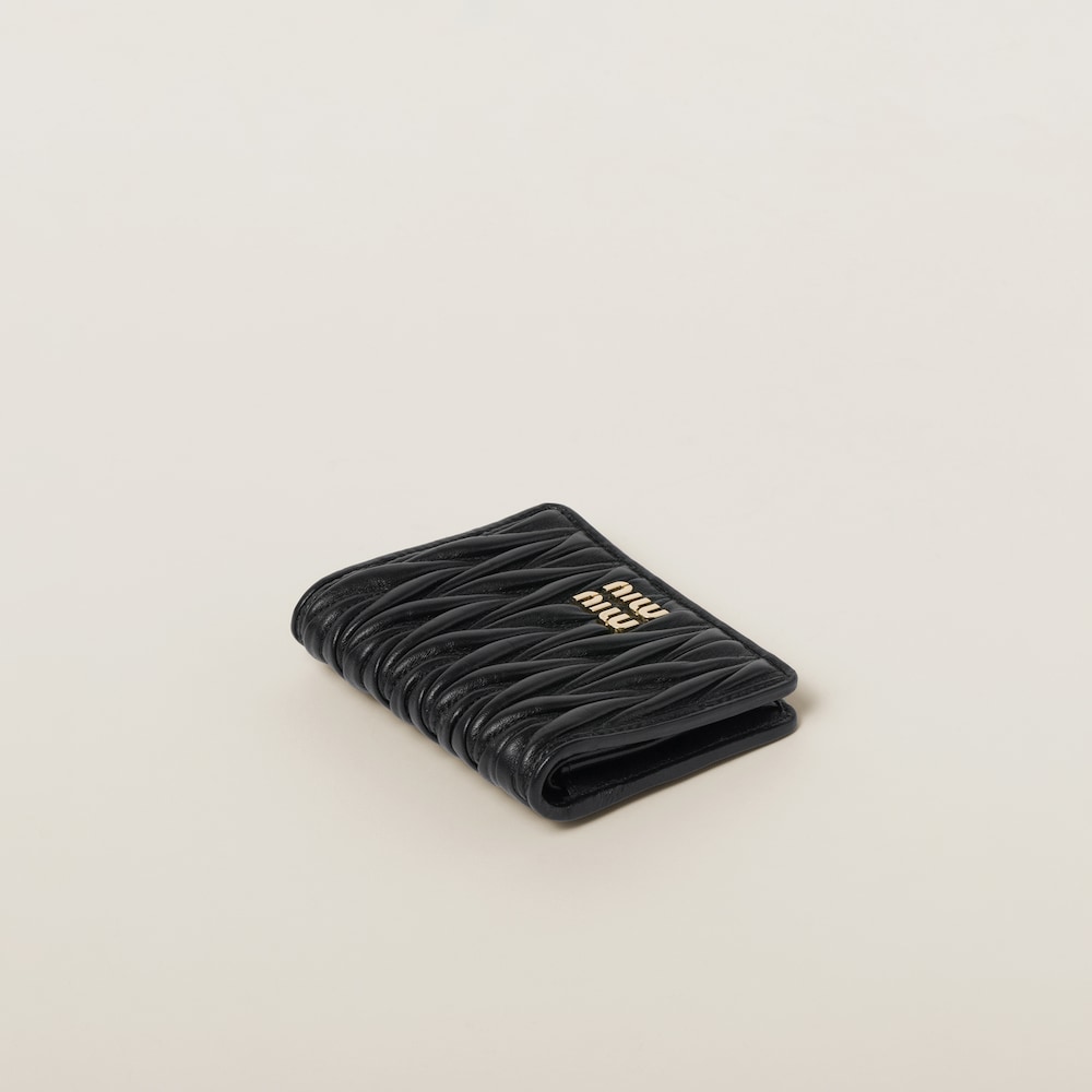 Small matelassé nappa leather wallet