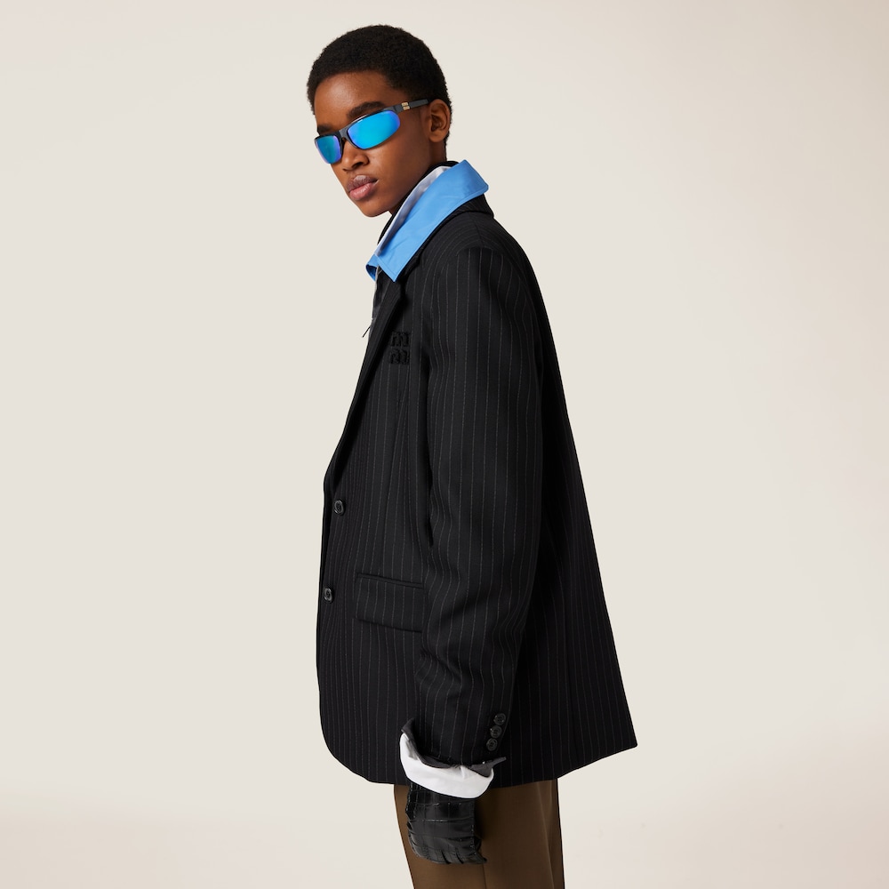 Single-breasted pinstripe jacket