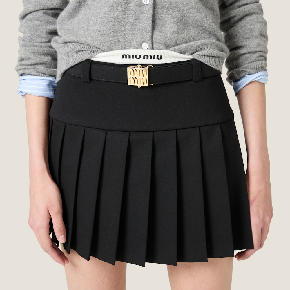 Grain de poudre wool miniskirt