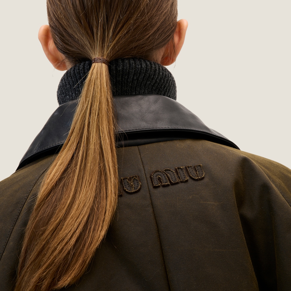Waxed canvas blouson jacket