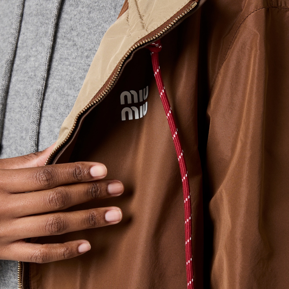 Technical fabric hoodie jacket