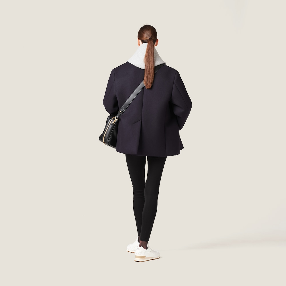 Double-breasted cloth peacoat jacket