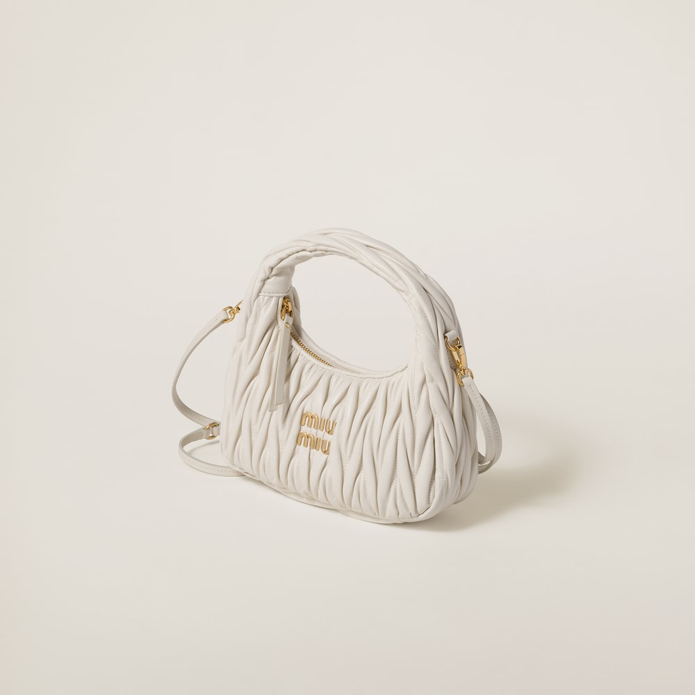 Wander matelassé nappa leather hobo bag