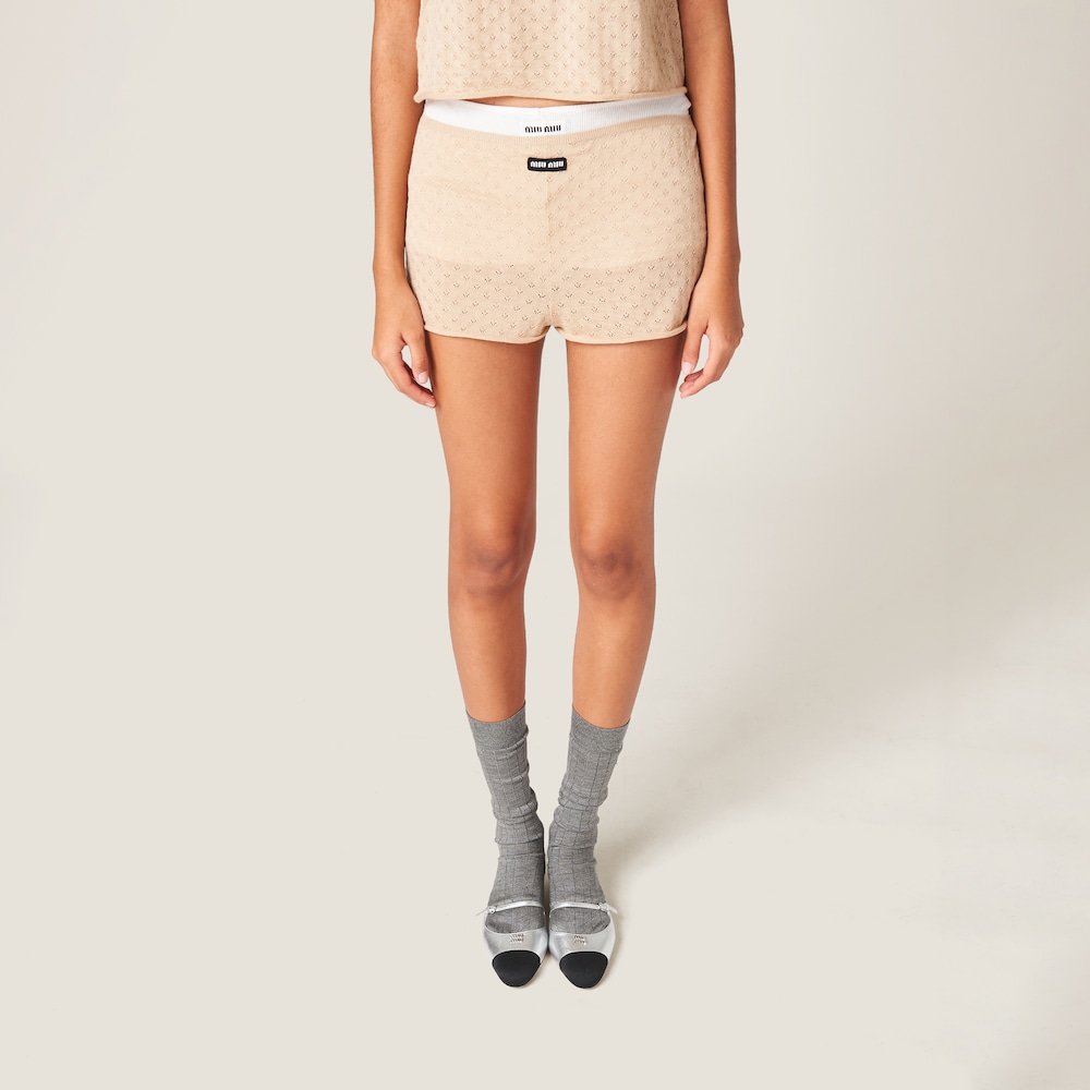 Cashmere and silk shorts