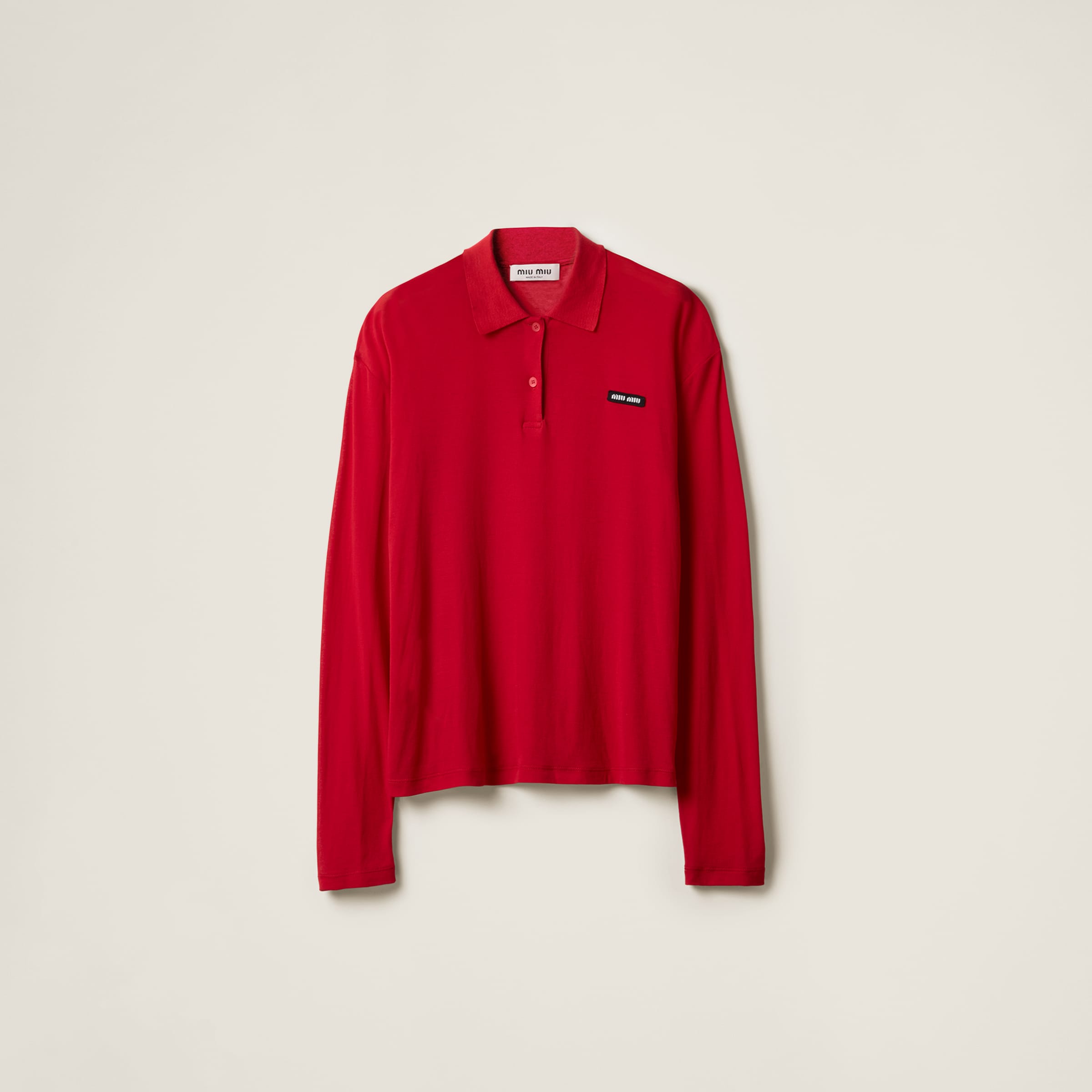 Ribbed jersey polo shirt