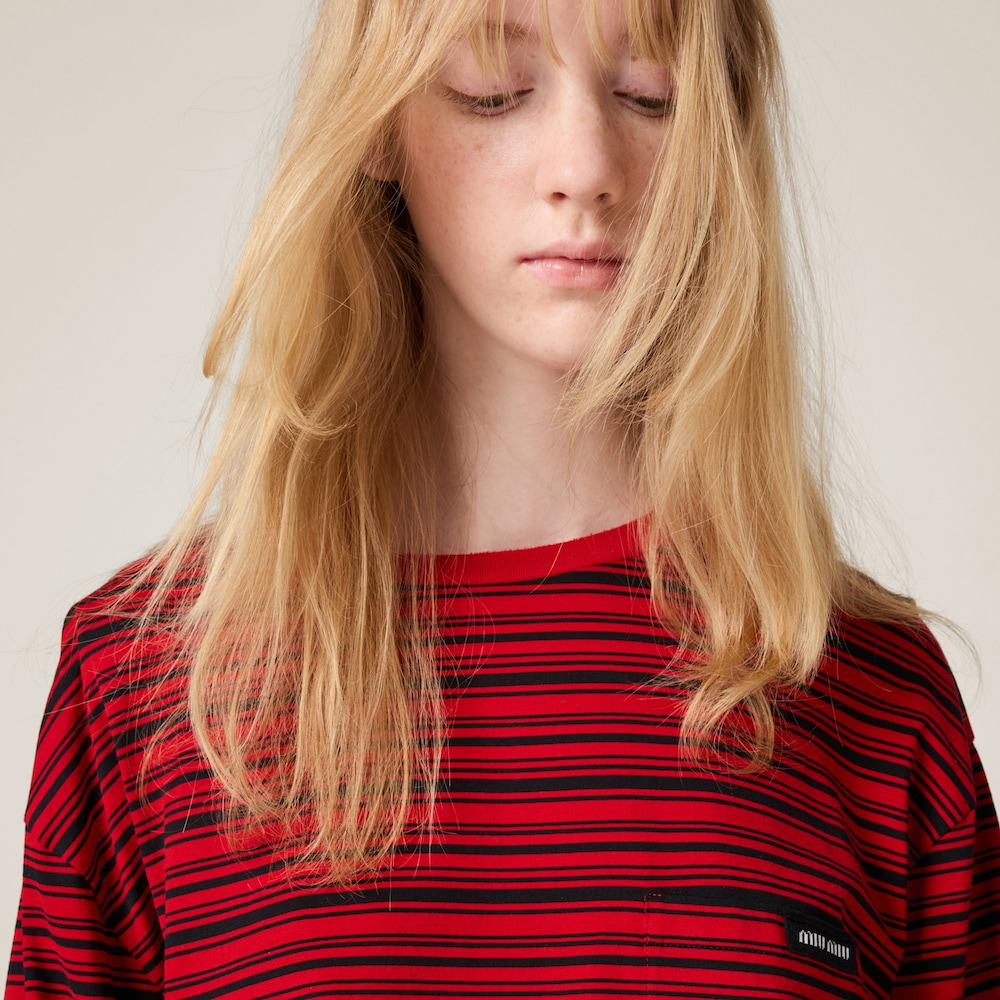 Long-sleeved cotton jersey T-shirt
