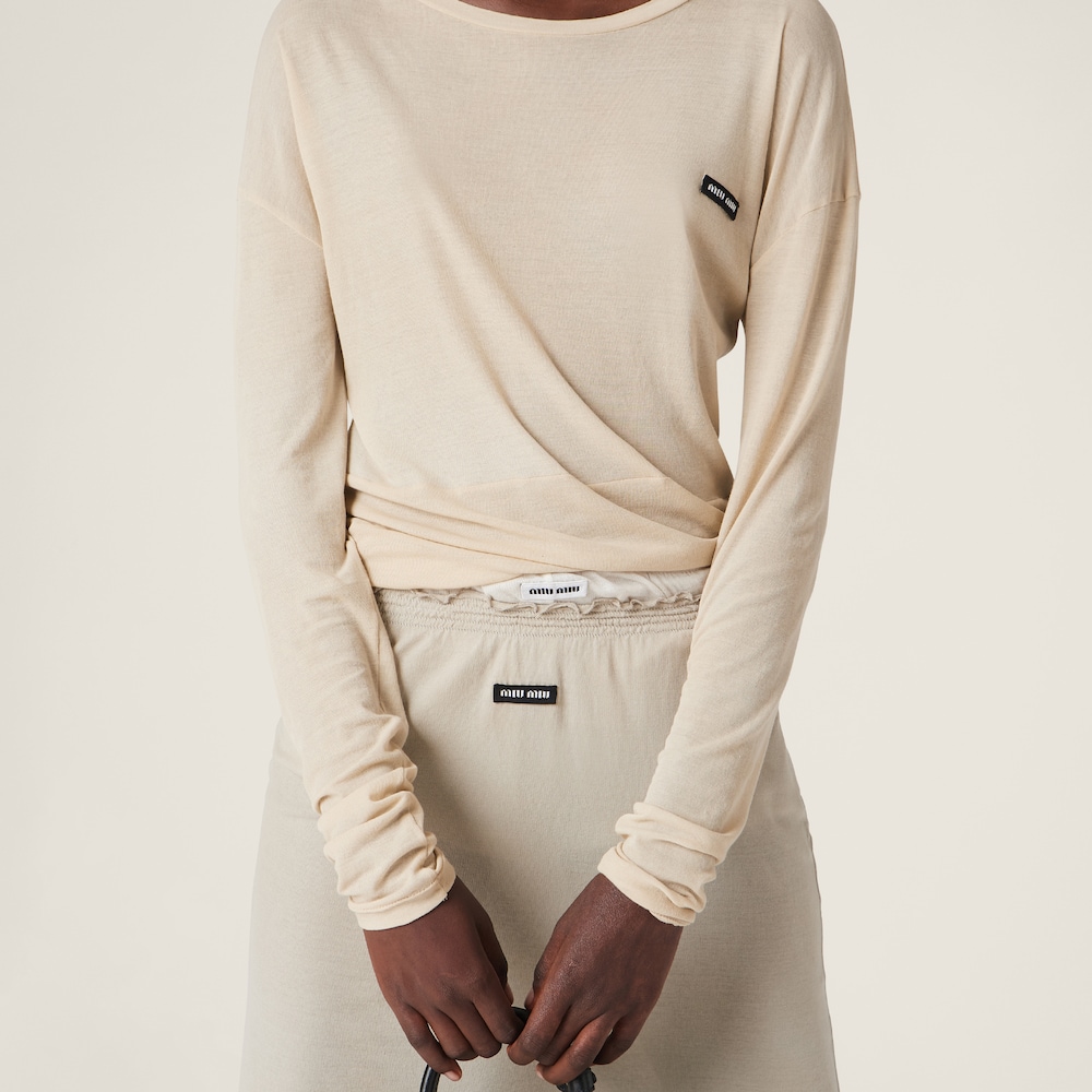 Garment-dyed ribbed jersey knit dress