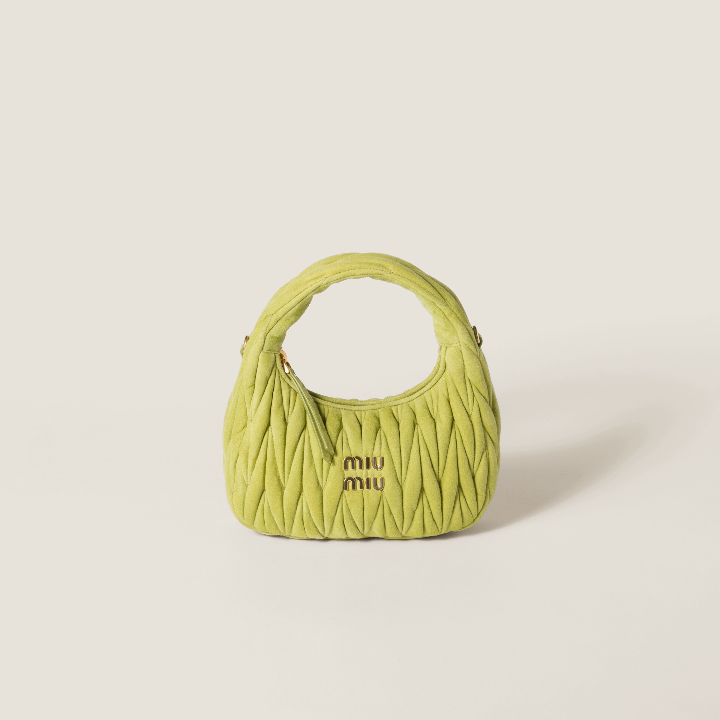 Wander matelassé suede bag