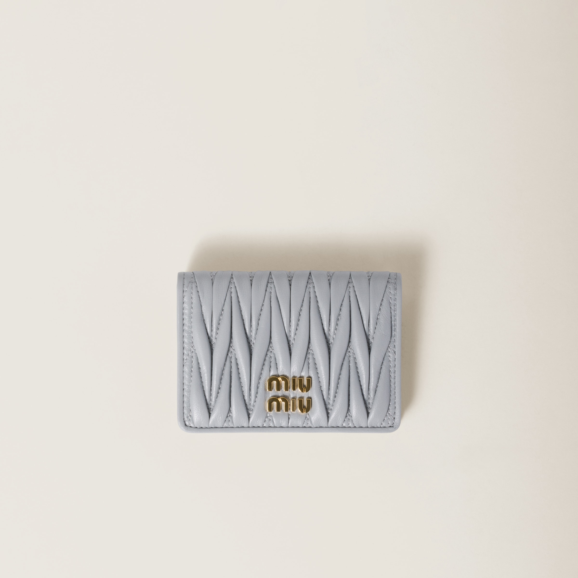 Matelassé nappa leather card holder