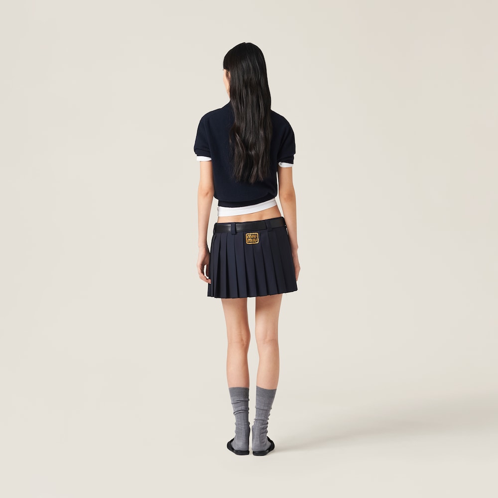 Pleated batavia miniskirt