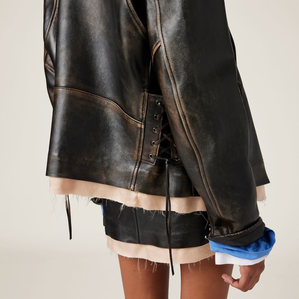 Nappa leather biker jacket
