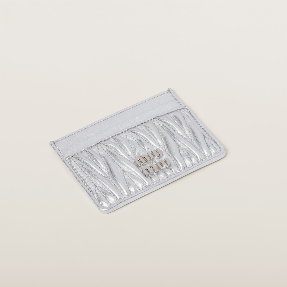 Matelassé nappa leather card holder
