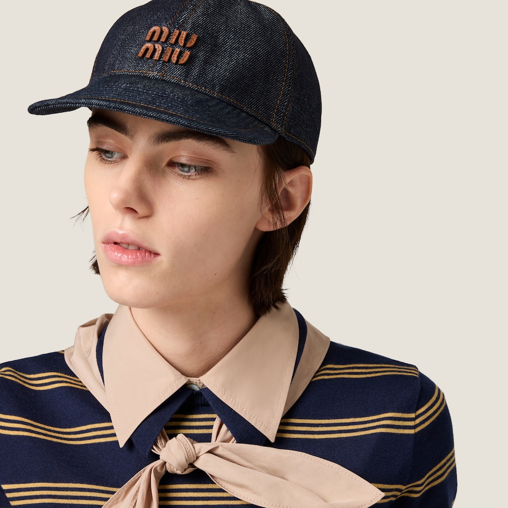 Denim baseball cap
