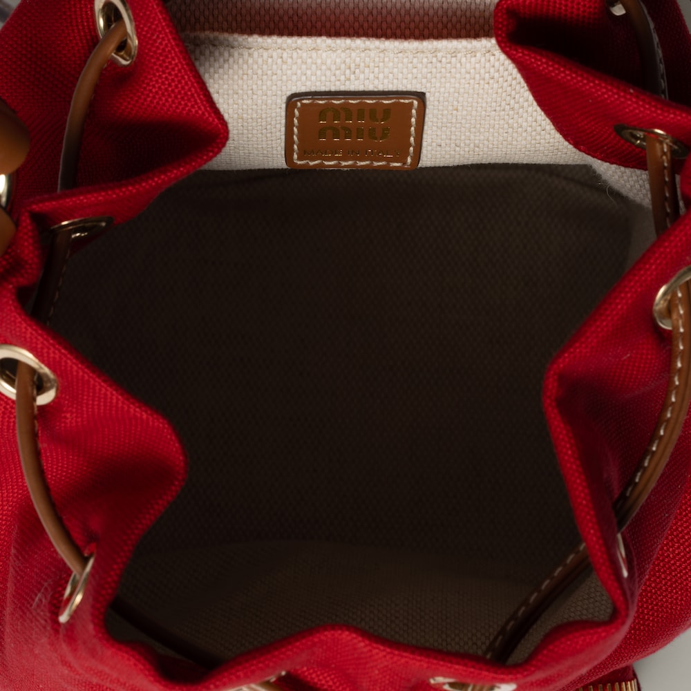 Canvas and leather backpack