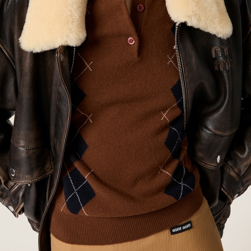 Cashmere knit polo shirt