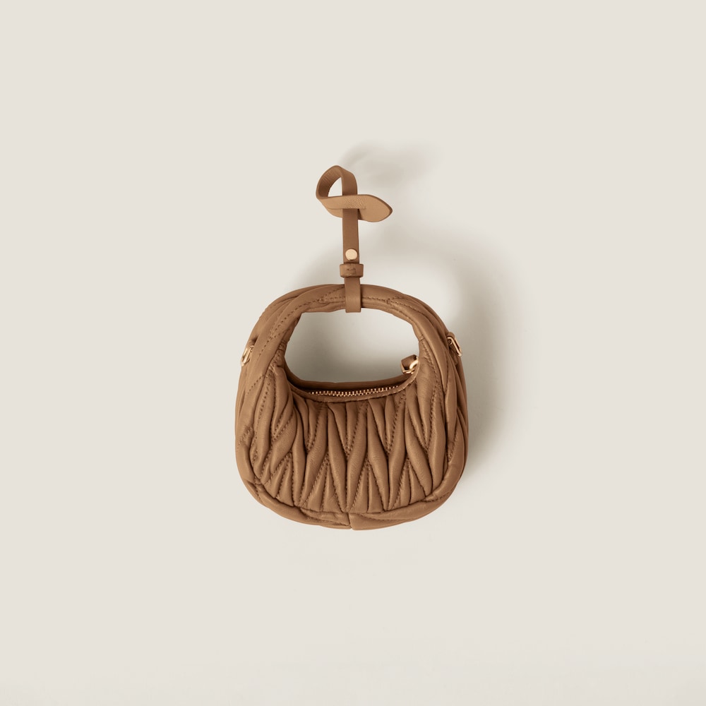 Wander matelassé nappa leather micro hobo bag