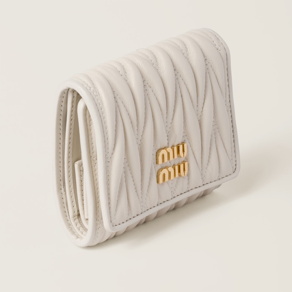 Small matelassé nappa leather wallet
