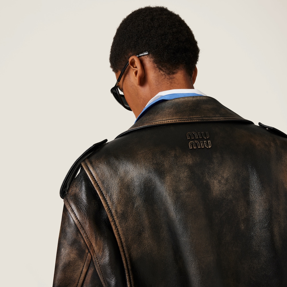 Nappa leather biker jacket