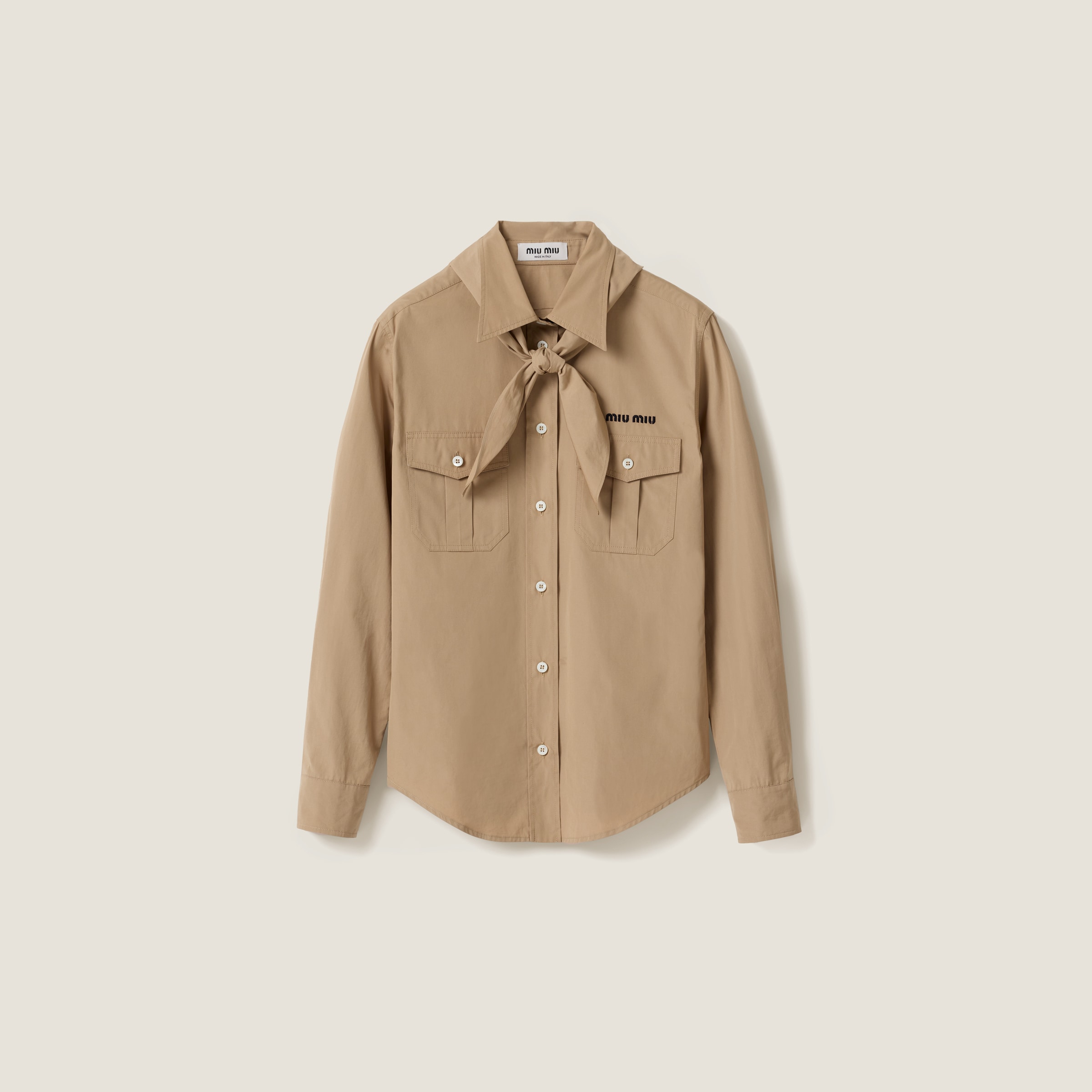 Poplin shirt with neckerchief