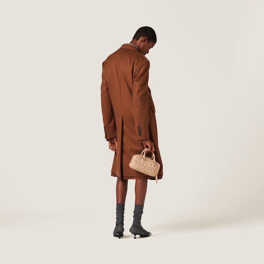 Double-breasted velour coat