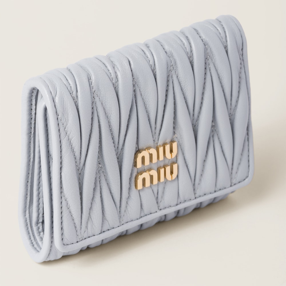 Small matelassé nappa leather wallet