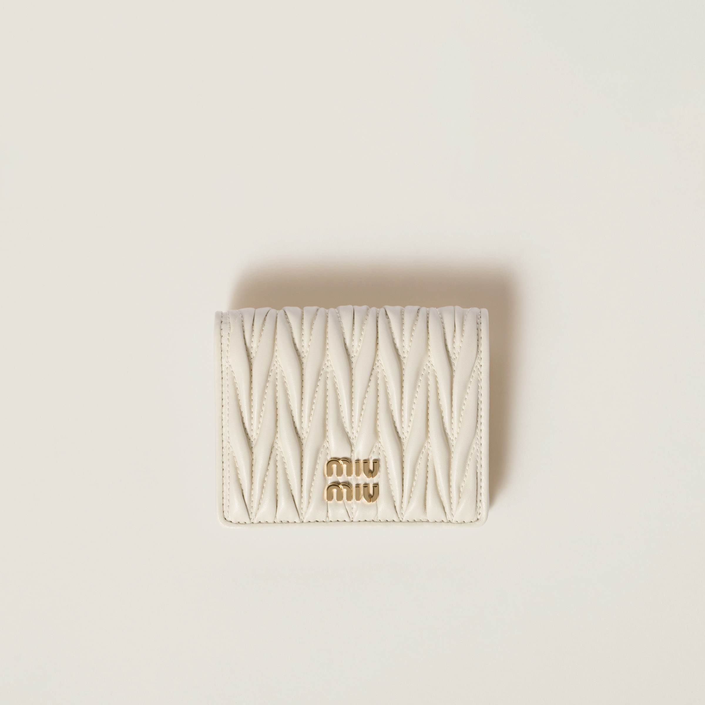 Small matelassé nappa leather wallet