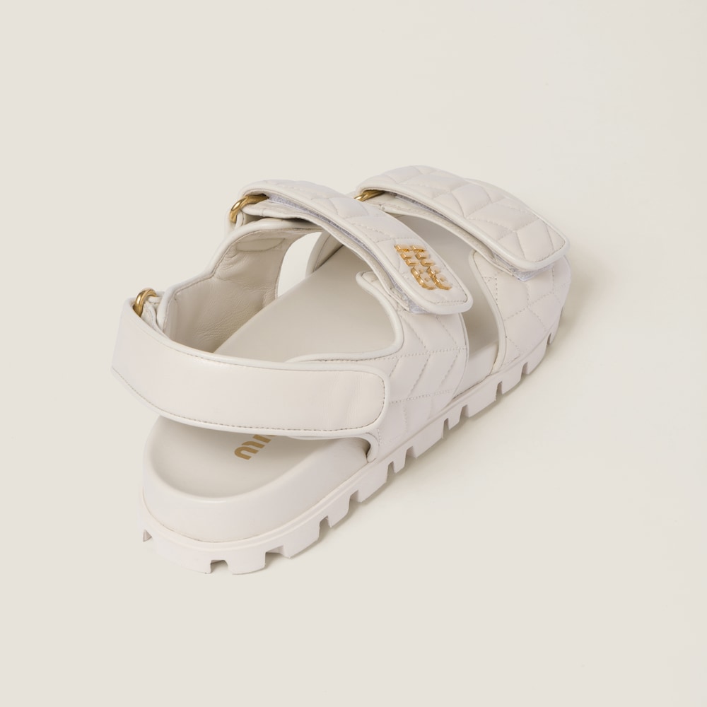 Sporty matelassé nappa leather sandals