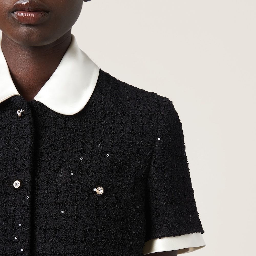 Single-breasted bouclé jacket