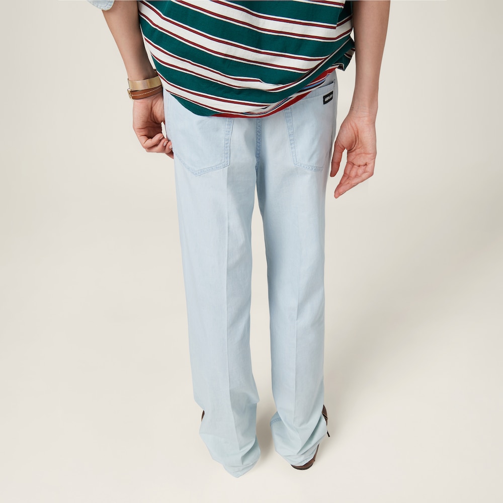 Five-pocket chambray denim jeans