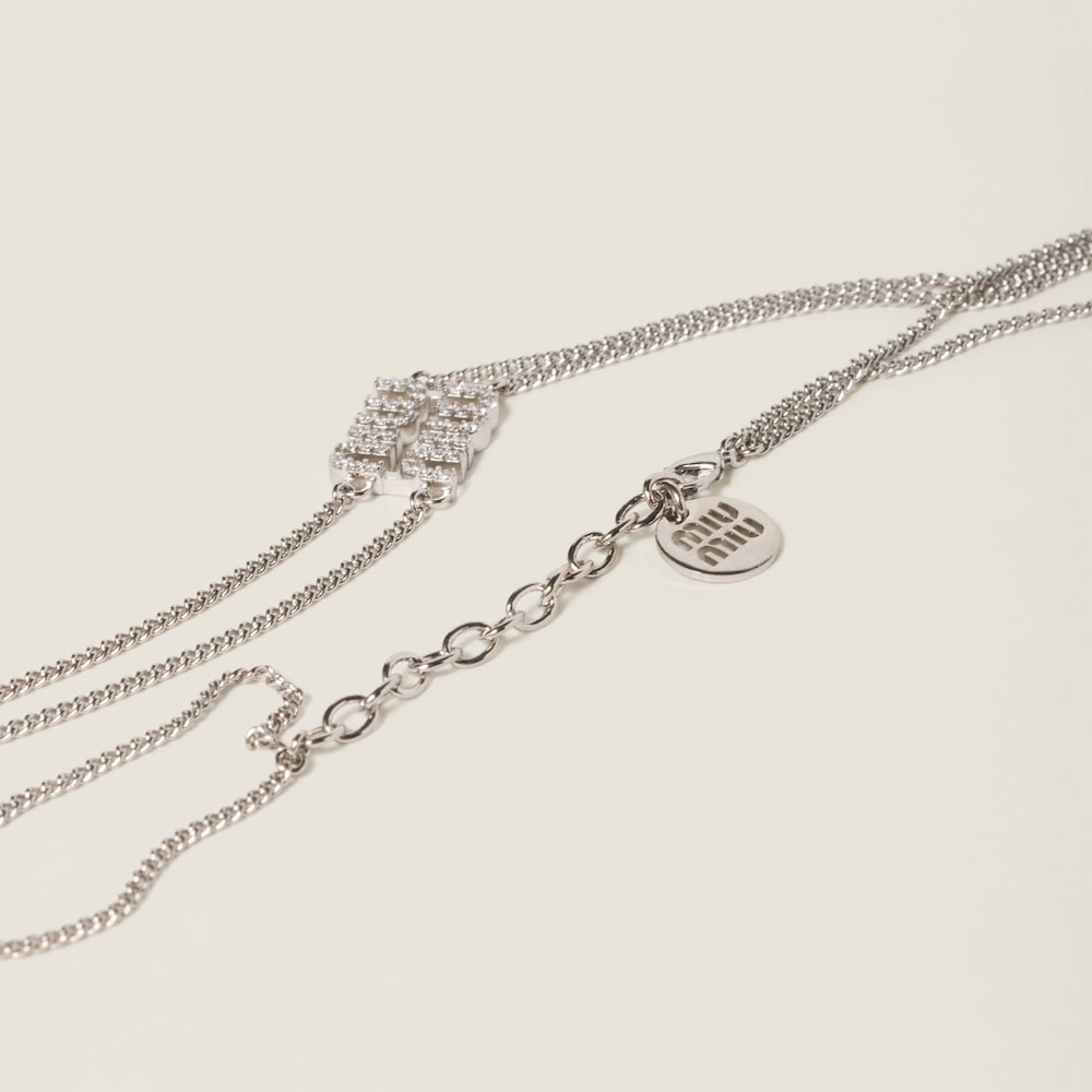 Metal necklace with crystals