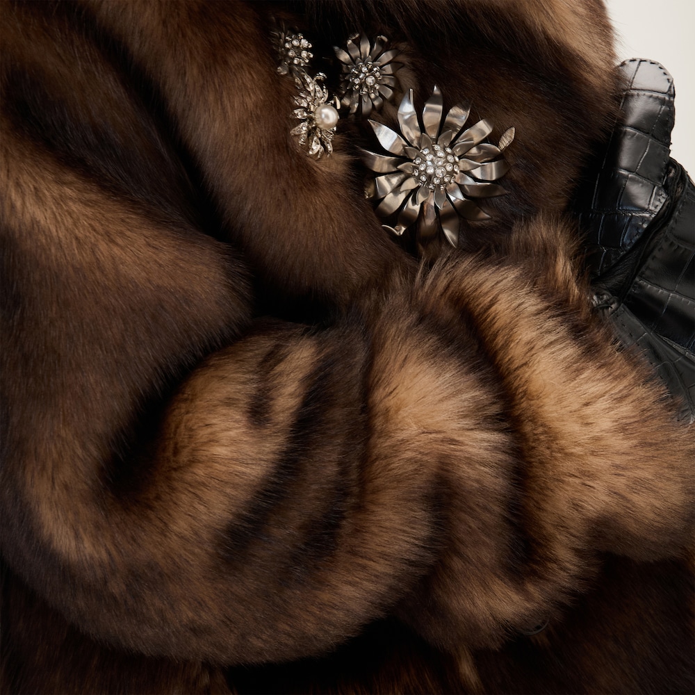 Double-breasted shearling jacket