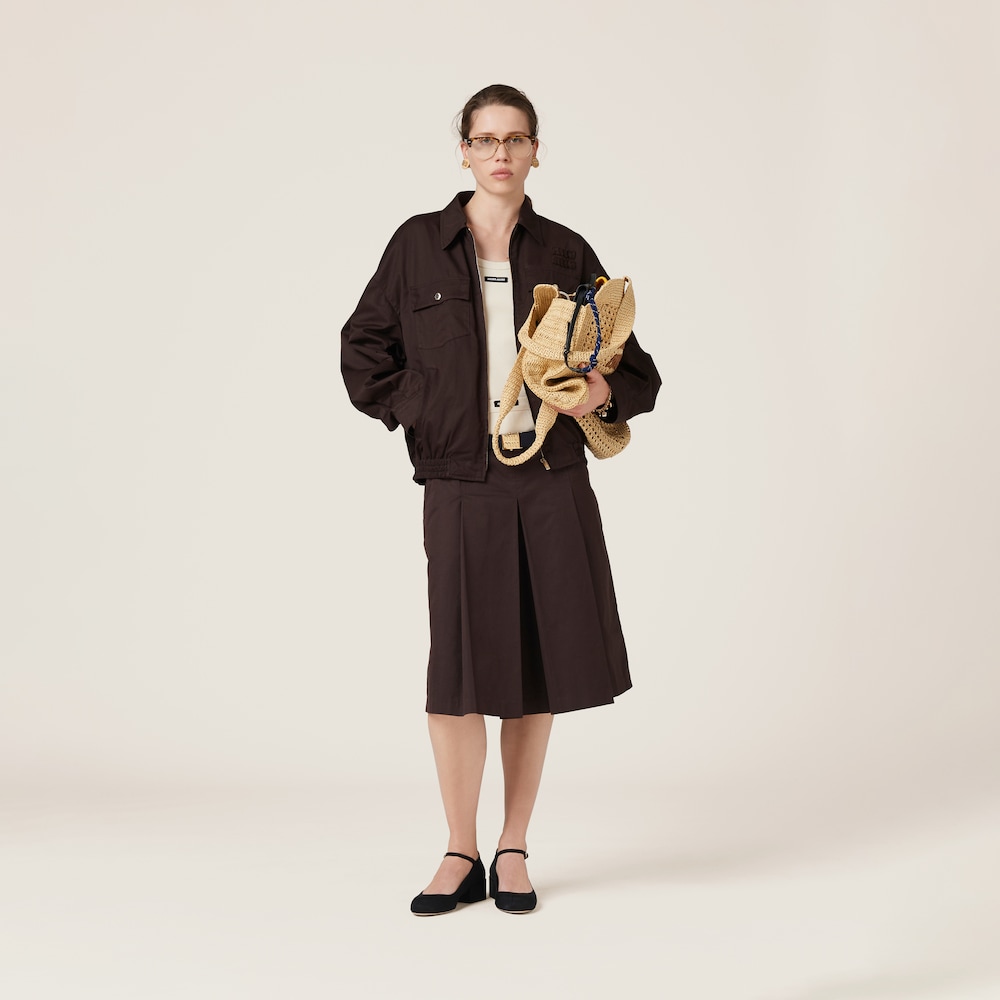 Washed gabardine blouson jacket