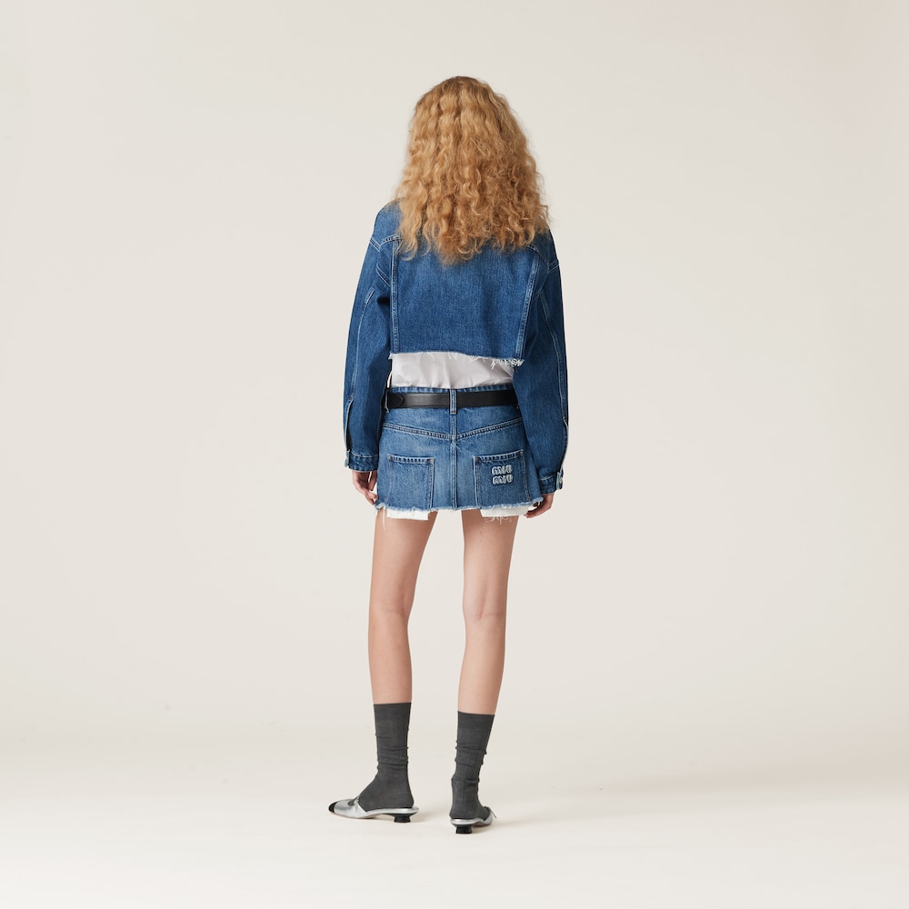 Denim blouson jacket