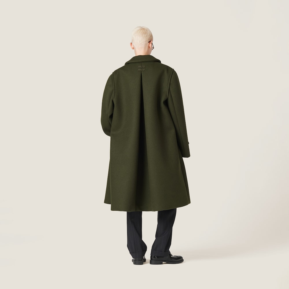 Single-breasted loden cloth coat