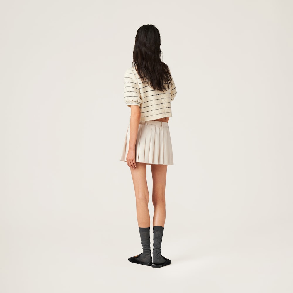 Pleated batavia miniskirt
