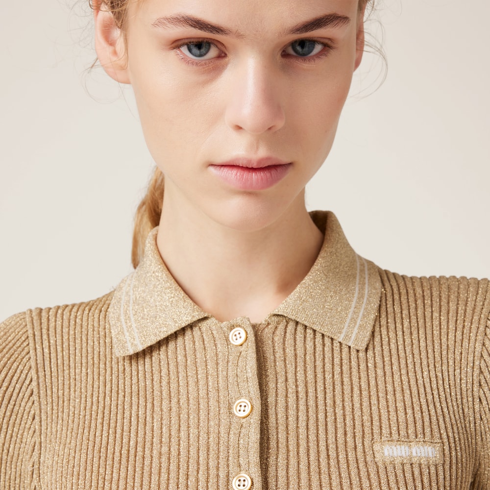 Lamé polo dress