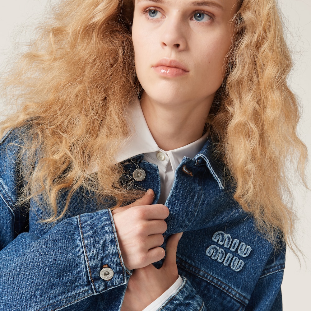 Denim blouson jacket