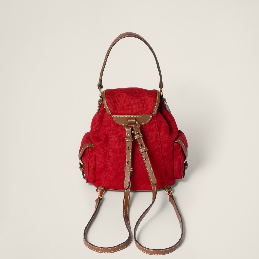 Canvas and leather backpack