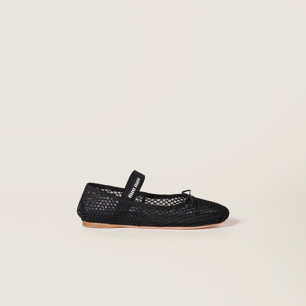 Mesh fabric ballerinas