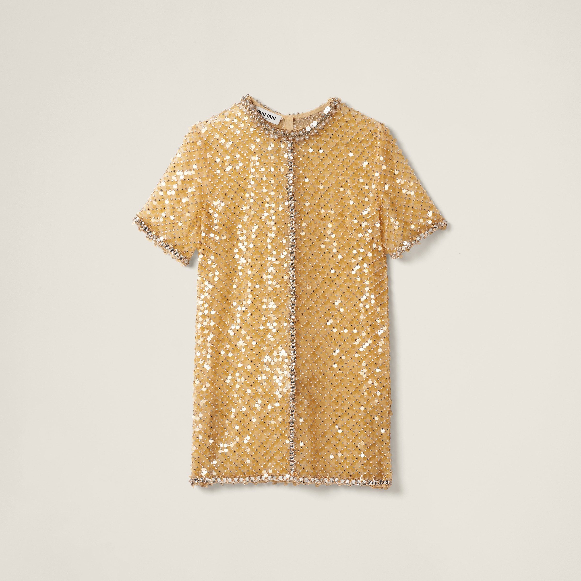 Embroidered organza mini-dress