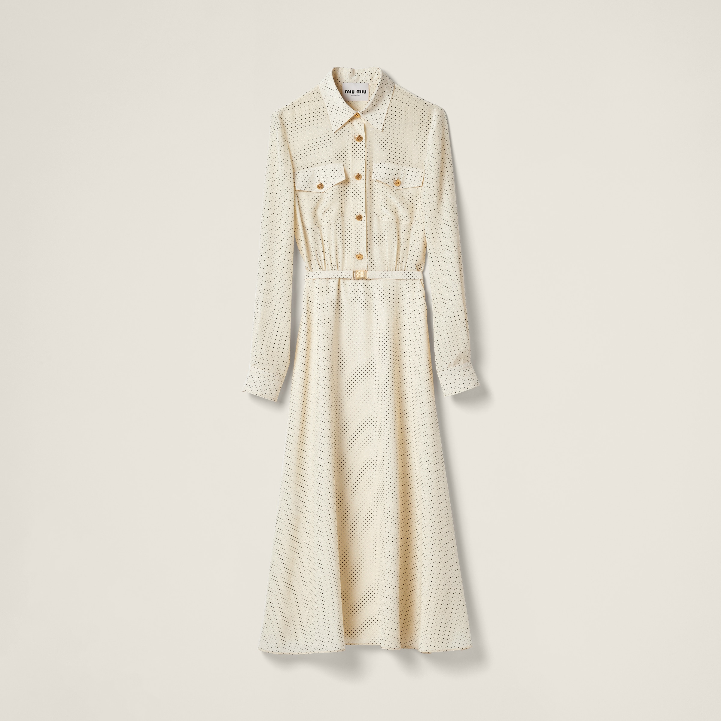 Long crepe de chine dress